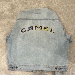 Custom Camel jean jacket: light blue, size XL